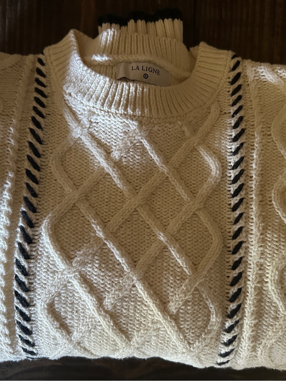 La Ligne x Target Womens Sweater Cotton Blend Chunky Cable Knit! EUC - Picture 2 of 3